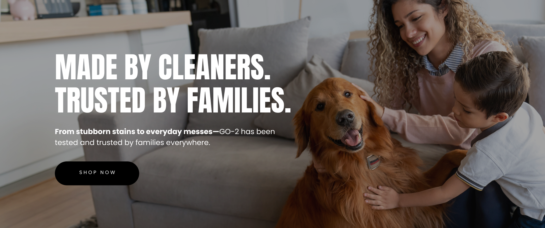 GO-2 Universal Carpet Stain Remover trusted by families